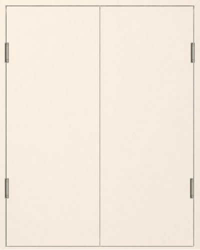Влагостойкая маятниковая двупольная дверь КАПЕЛЬ Classic — Кремовый RAL 9001