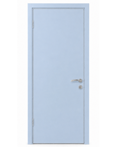 Дверной блок Капель Classic RAL 5024 пастельно-голубой глухой со светлой алюминиевой кромкой ДБВ