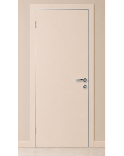 Дверной блок Капель Classic RAL 9001 кремовый глухой со светлой алюминиевой кромкой ДБВ