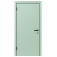 Дверной блок Капель Classic RAL 6019 ментоловый глухой с черной алюминиевой кромкой ДБВ