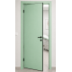 Дверной блок Капель Classic RAL 6019 ментоловый глухой с черной алюминиевой кромкой ДБВ