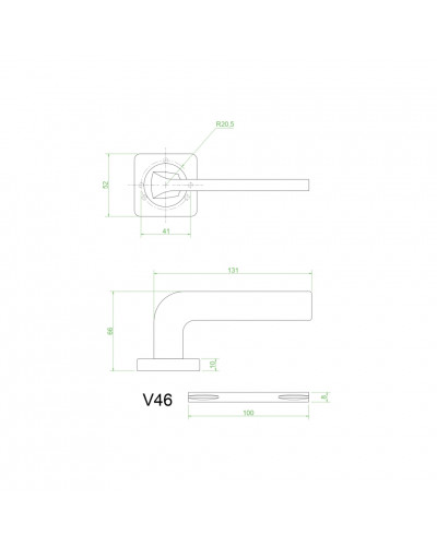 Kapı kolları V46SG (satine altın)