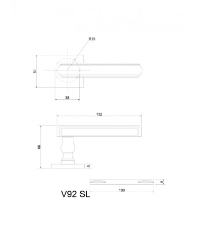 Alüminyum kapı kolları V92SG SL (satine altın)