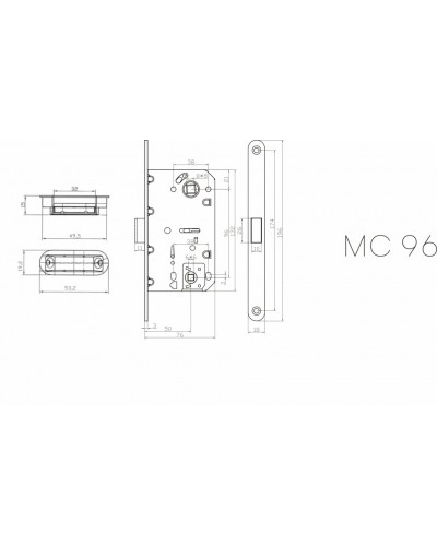 Купить  Защелка сантехническая магнитная MC96SB (мат. золото) –  от производителя  Vantage на официальном сайте