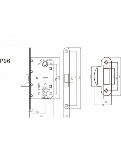 Plastik Tuvalet Kapı Mandalı P96SG (Saten Altın)